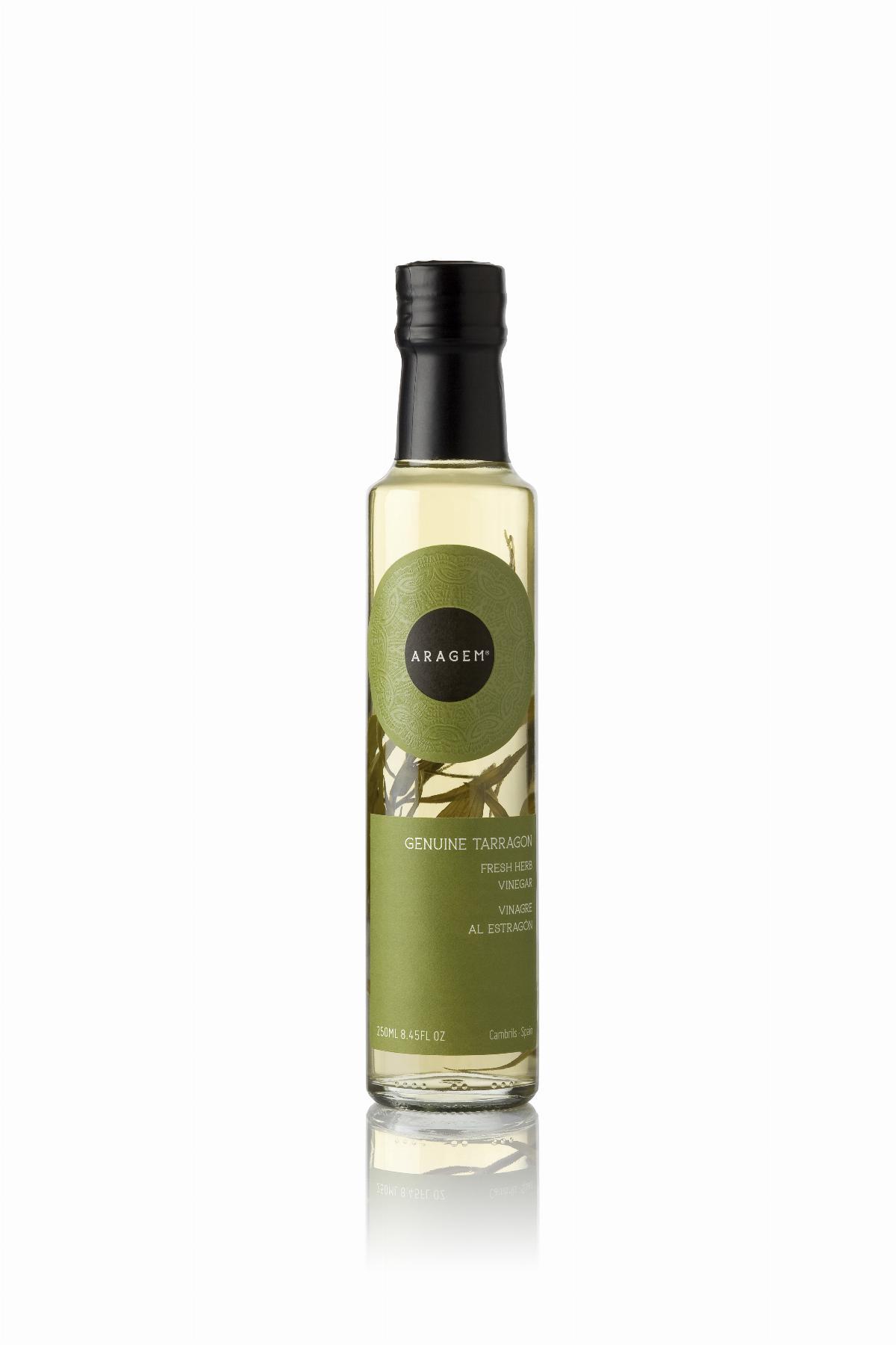 Vinegar - Vinagre d'Herbes Estragó Aragem, ampolla Dòrica transp.  250ml. ES - Mestral Cambrils