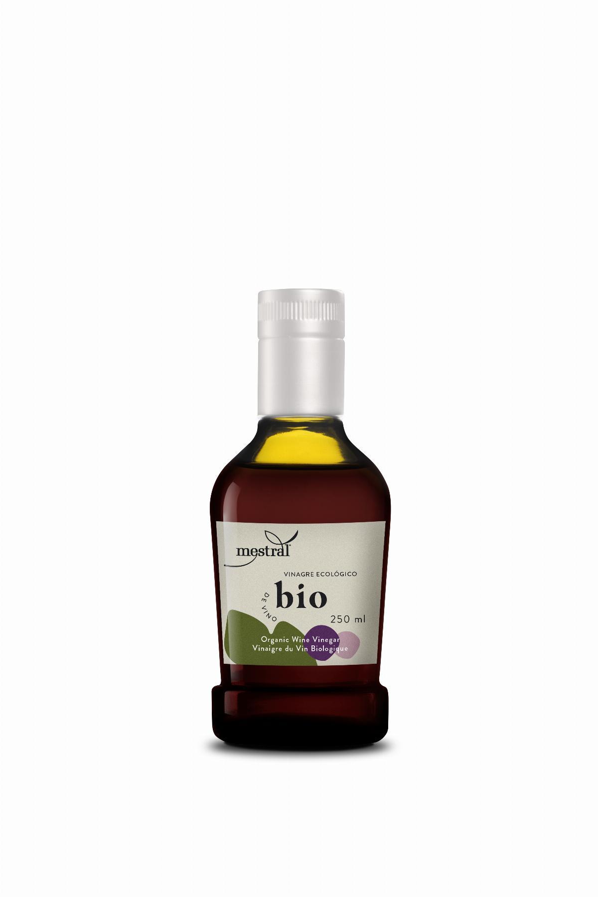 Vinegar - Organic Mestral Wine Vinegar glass bottle 250ml - Operator CT/005725/E Controled by ES-ECO-019-CT. UE Farming - Mestral Cambrils